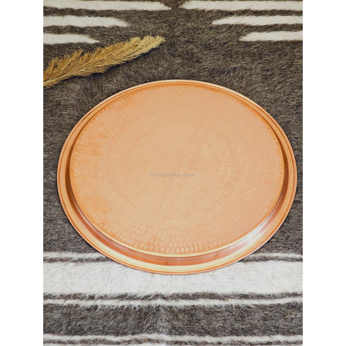 Moda Bakır 65 cm Hand-Hammered Un-Tinned Solid Thick Copper Sini (Decorative Tray) - Görsel 5