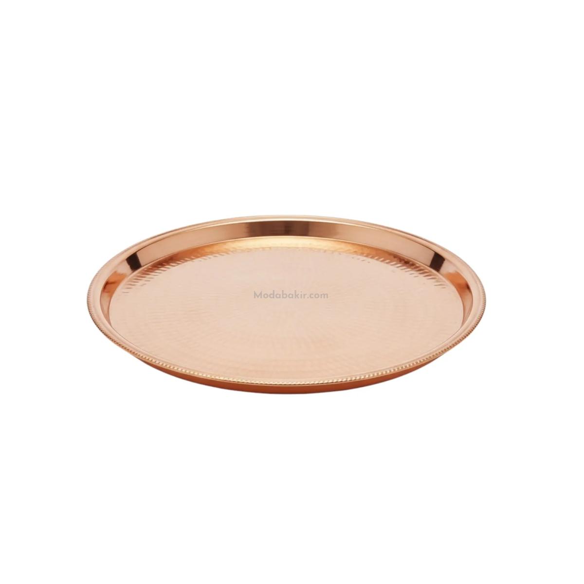Moda Bakır 65 cm Hand-Hammered Un-Tinned Solid Thick Copper Sini (Decorative Tray) - Görsel 1