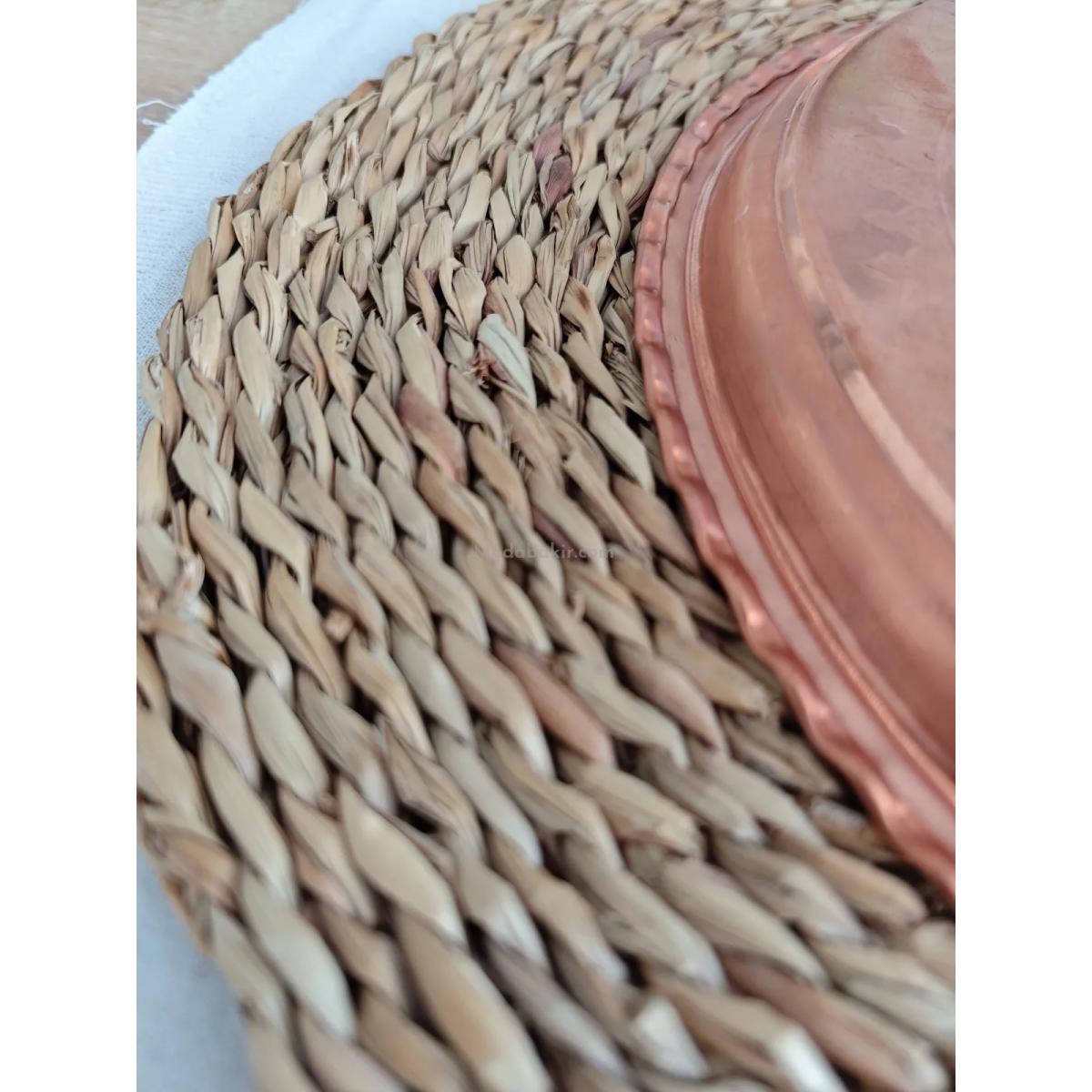 Kırmızı Bakır Şark Köşesi Tepsi 40 Cm - Görsel 5