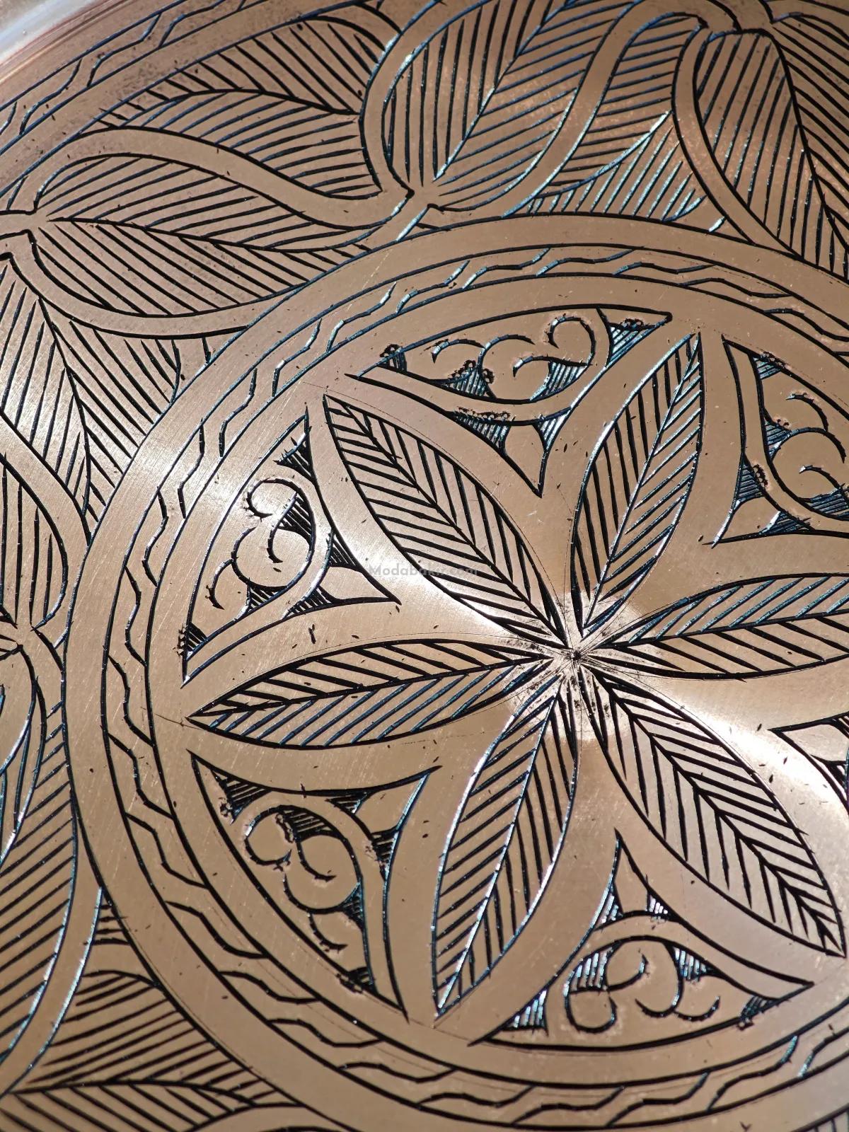 Bakır İşlemeli Tepsi 36 Cm 1.2 mm - Görsel 4