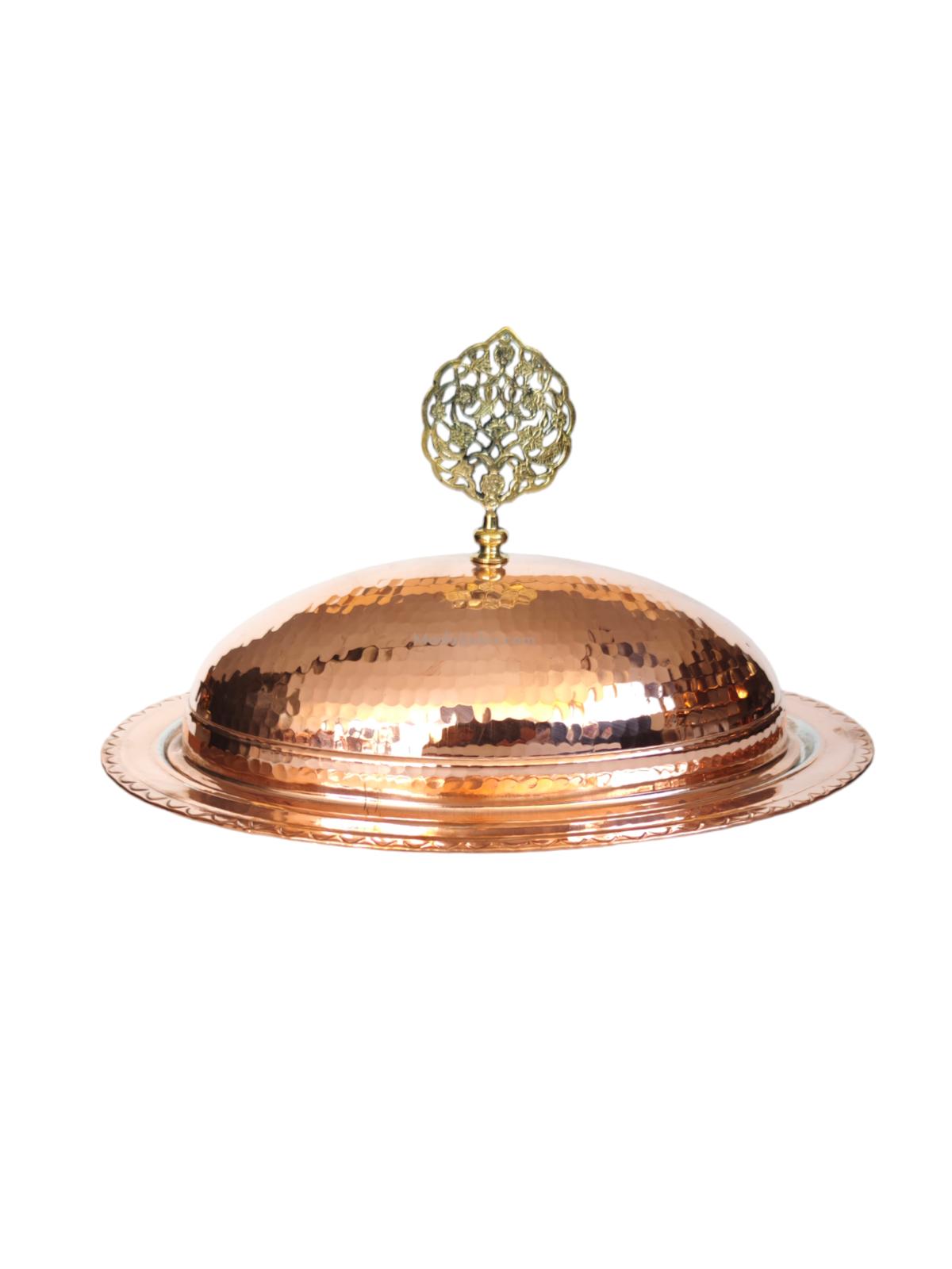 Bakır Kapaklı Kayık Sahan 25 Cm - Görsel 1