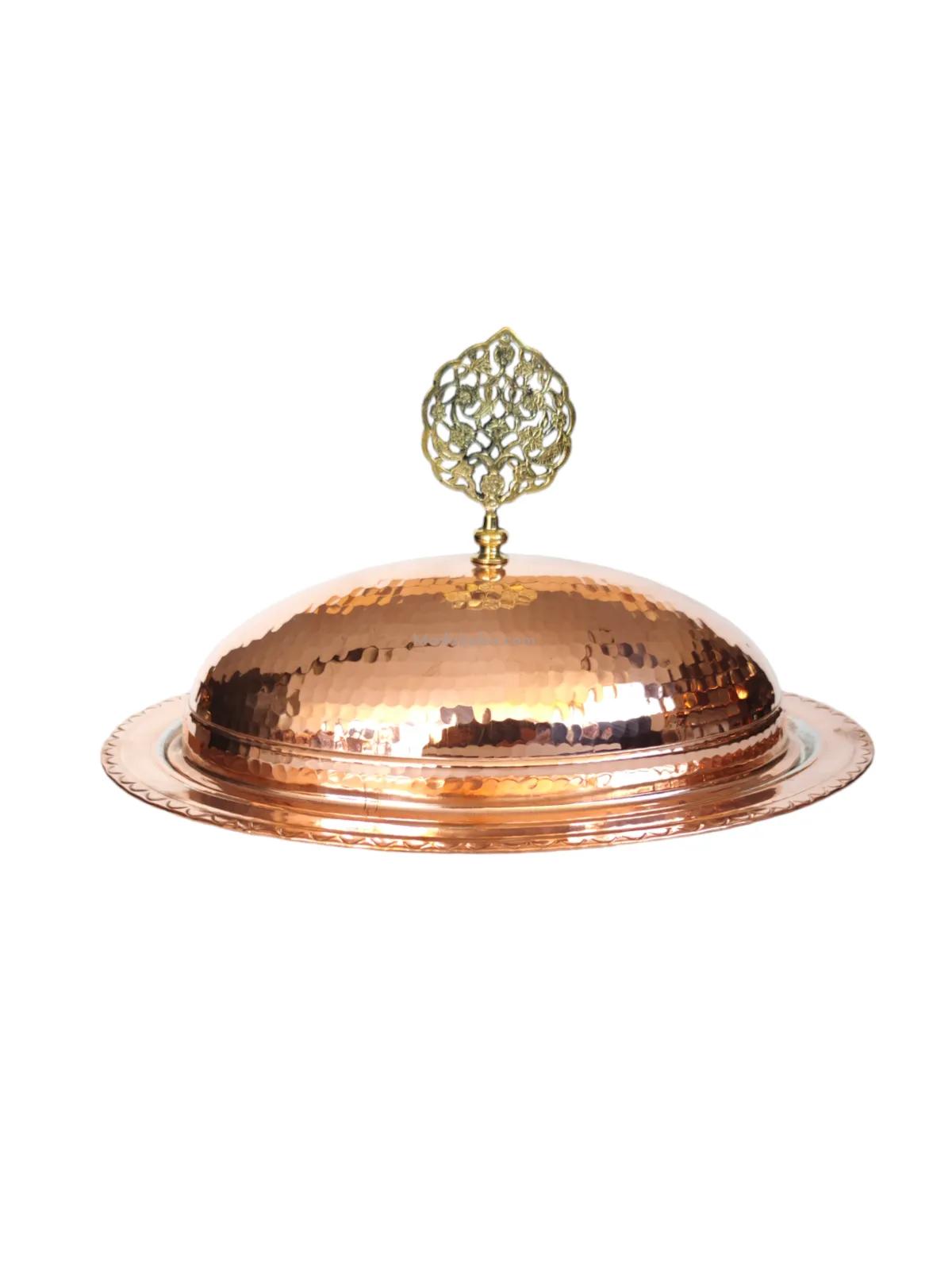 Bakır Kapaklı Kayık Sahan 30 Cm - Görsel 1