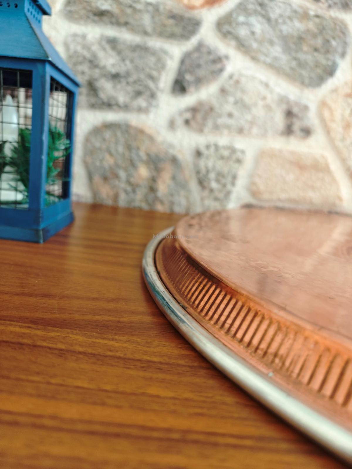 Bakır Nakışlı Tepsi 54 Cm - Görsel 3