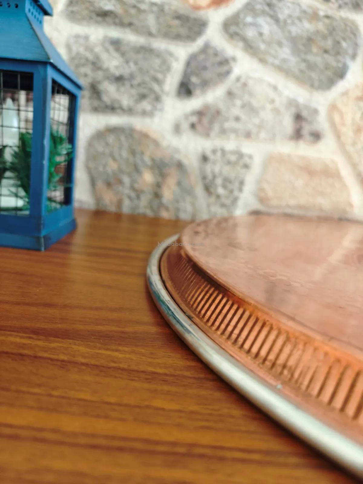 Bakır Nakışlı Tepsi 69 Cm - Görsel 3