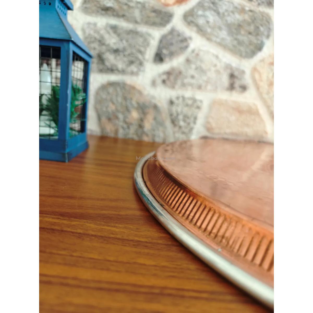 Bakır Nakışlı Tepsi 69 Cm - Görsel 3