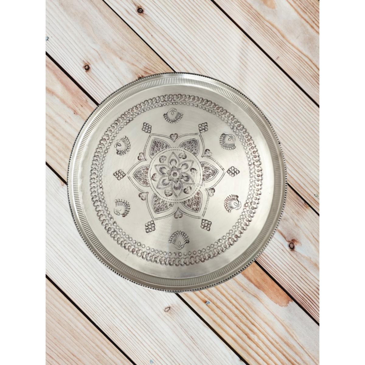 Bakır Nakışlı Tepsi 54 Cm - Görsel 4