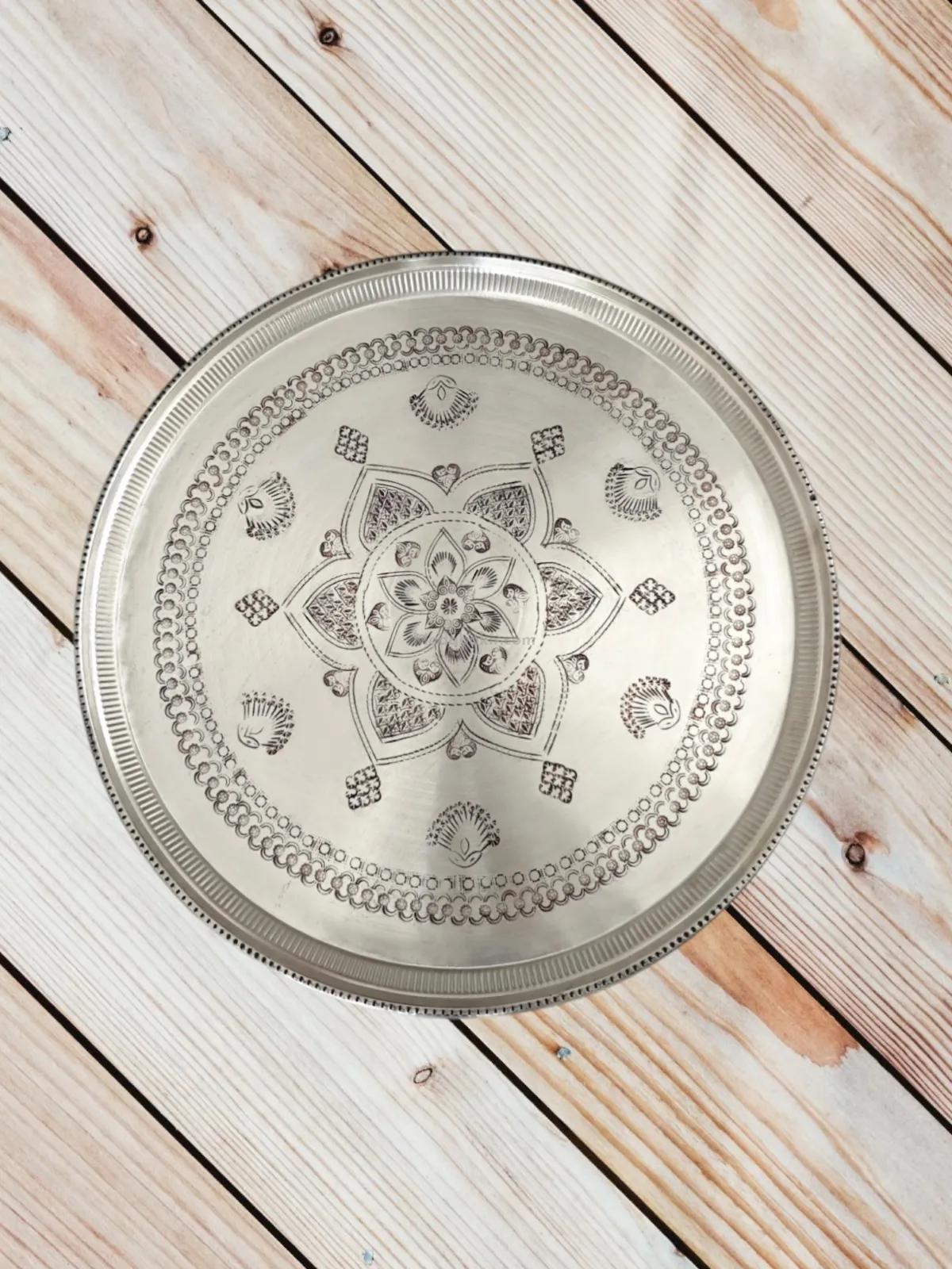 Bakır Nakışlı Tepsi 69 Cm - Görsel 4