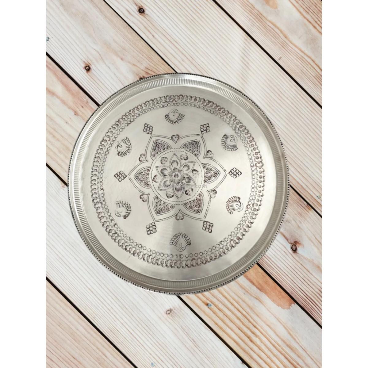 Bakır Nakışlı Tepsi 69 Cm - Görsel 4