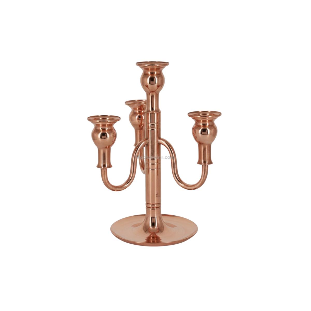 3 Lü Şamdan Mumluk Bakır - Görsel 1
