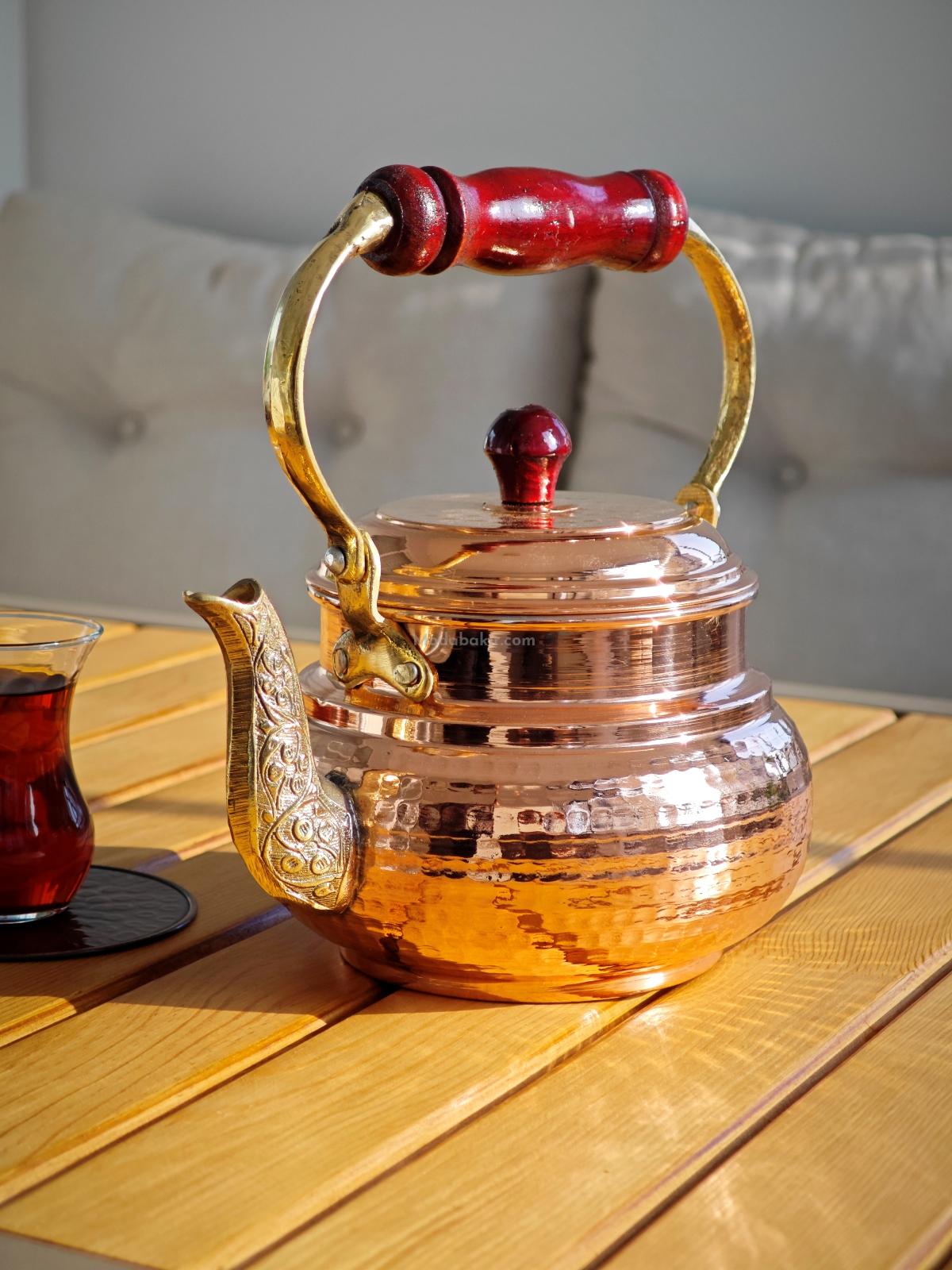 Ahşap Saplı Bakır Demlik - Görsel 3