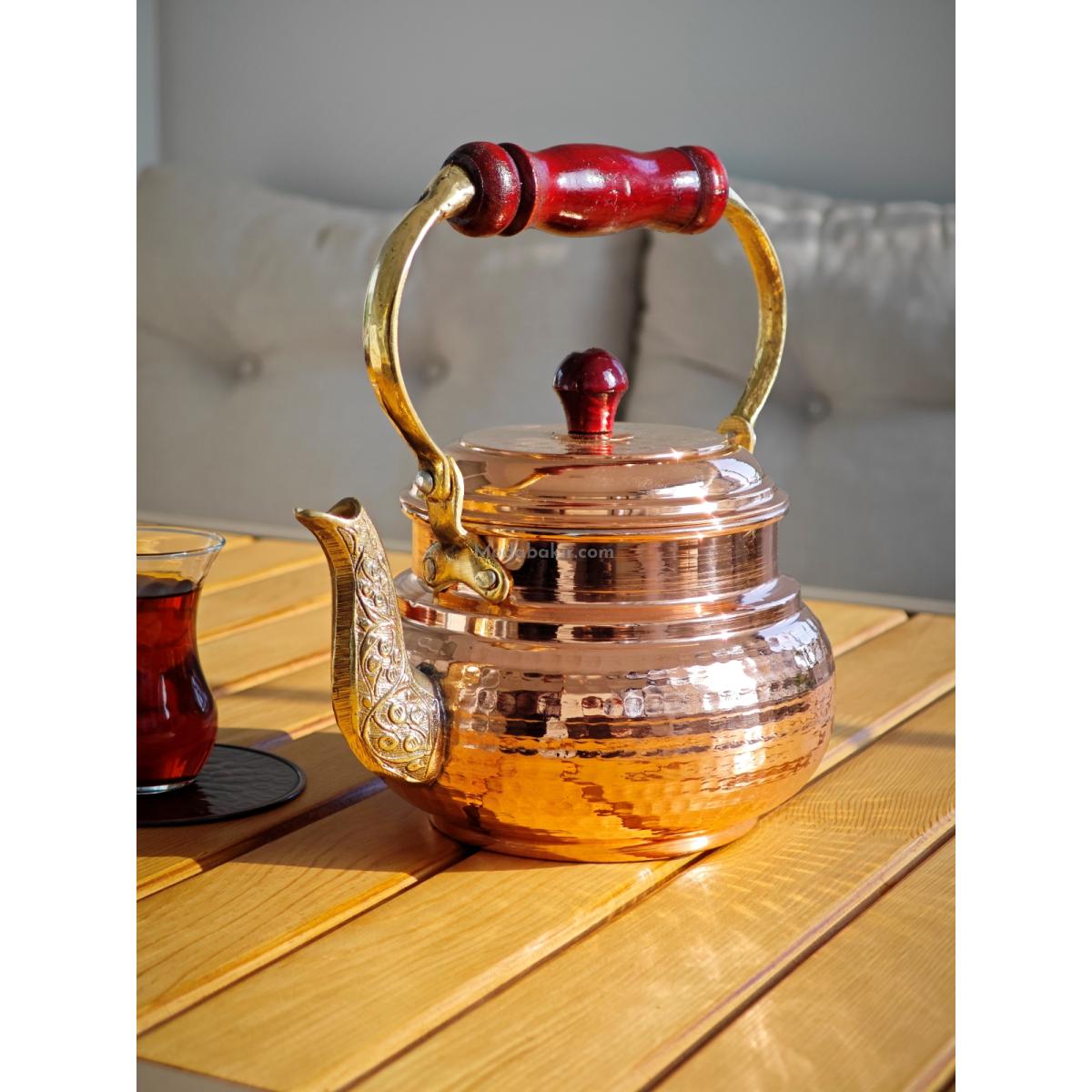 Ahşap Saplı Bakır Demlik - Görsel 3