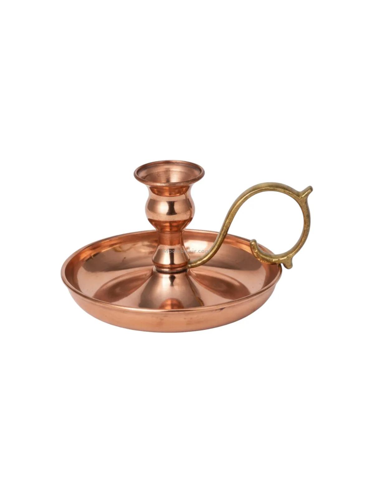 Bakır Şamdan Mumluk - Görsel 1