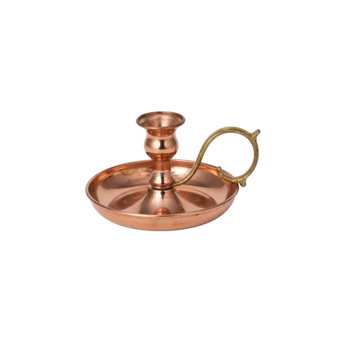 Bakır Şamdan Mumluk - Görsel 1