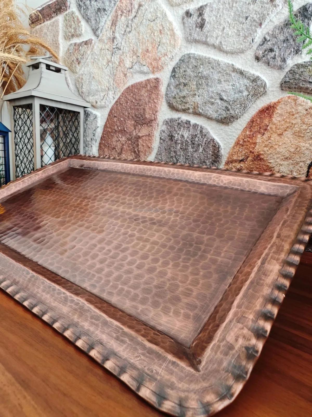 Bakır Dikdörtgen Tepsi Oksit - Görsel 3