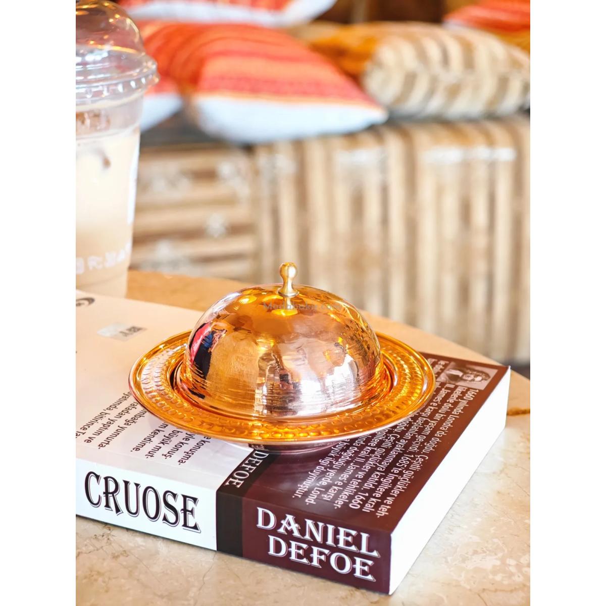 Kapaklı Bakır Şekerlik Kırmızı - Görsel 3