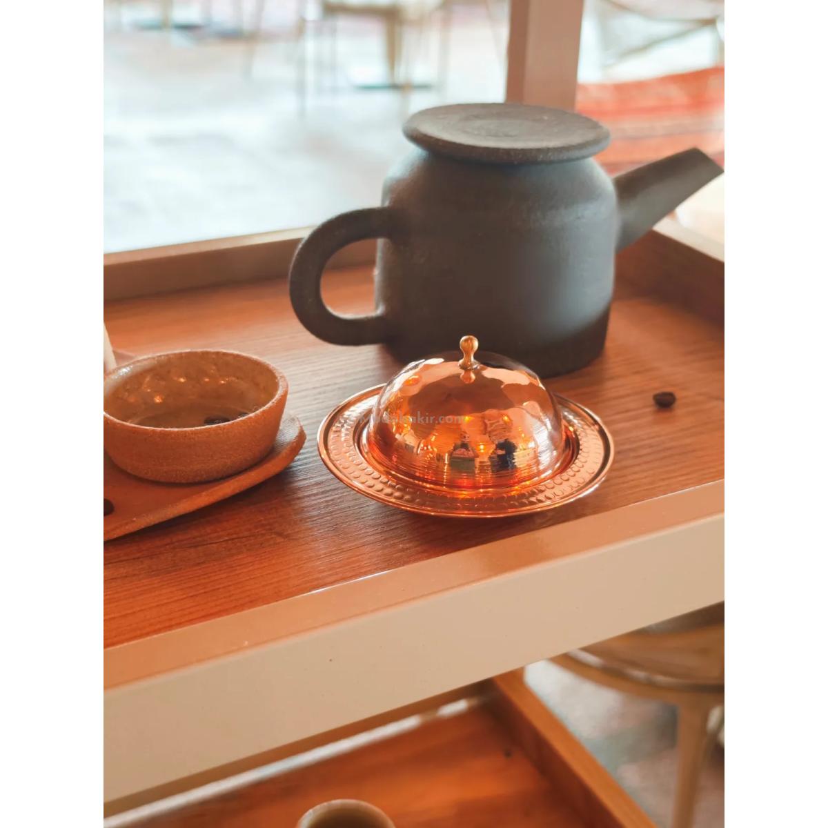 Kapaklı Bakır Şekerlik Kırmızı - Görsel 4