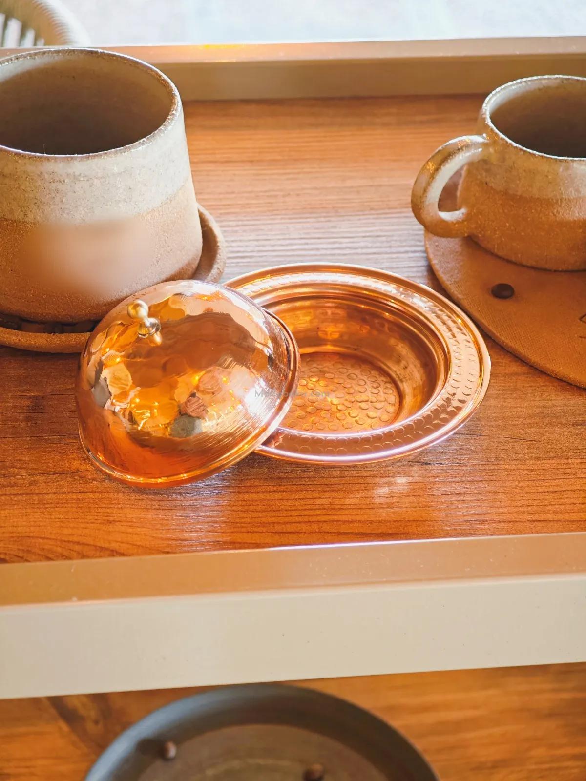 Kapaklı Bakır Şekerlik Kırmızı - Görsel 5