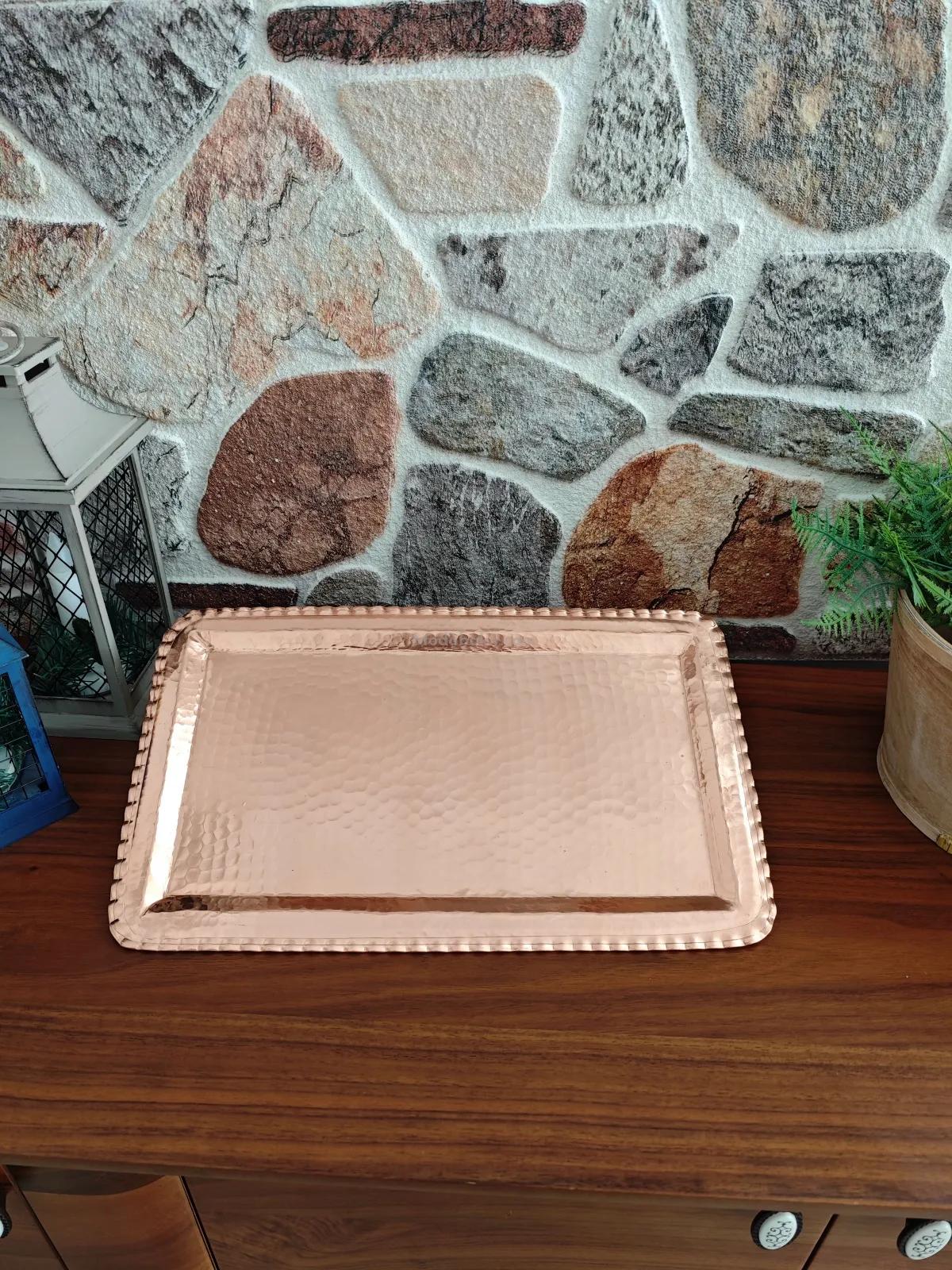 Bakır Dikdörtgen Tepsi - Görsel 2