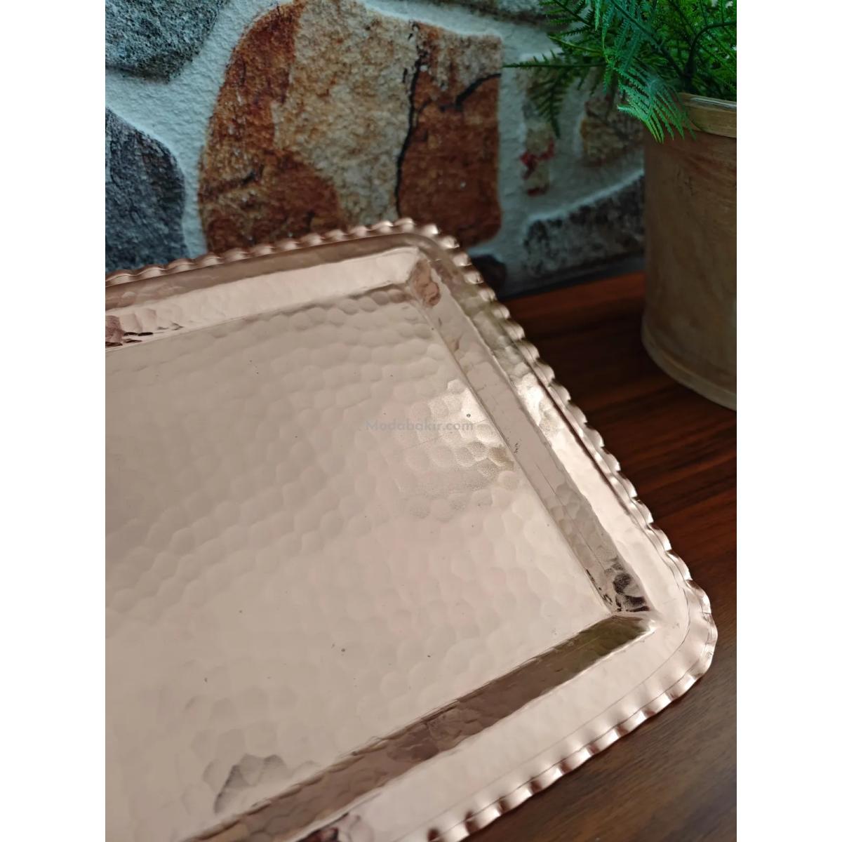 Bakır Dikdörtgen Tepsi - Görsel 3