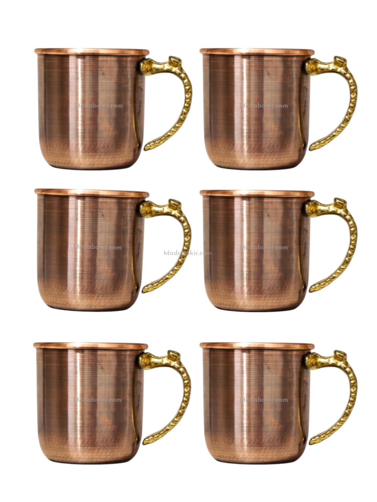 Bakır Bardak 6 Lı - Görsel 1