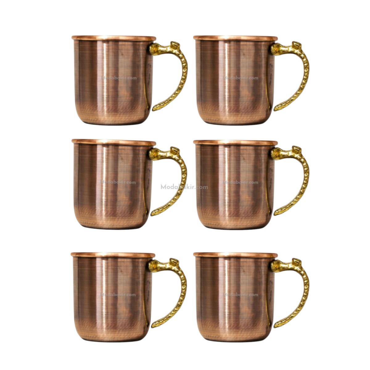 Bakır Bardak 6 Lı - Görsel 1