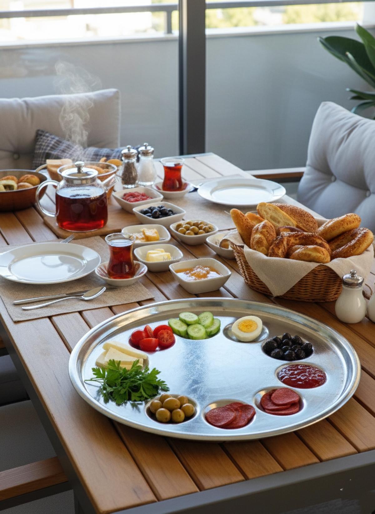 Bakır Bölmeli Tepsi 50 cm - Görsel 2