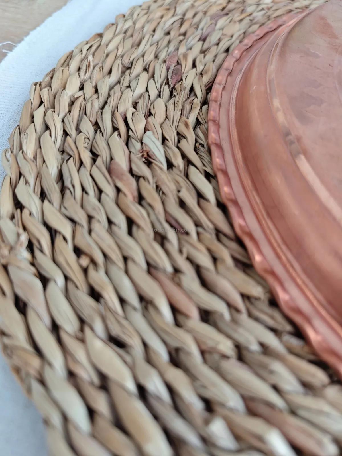 Kırmızı Bakır Şark Köşesi Tepsi 27 Cm - Görsel 5