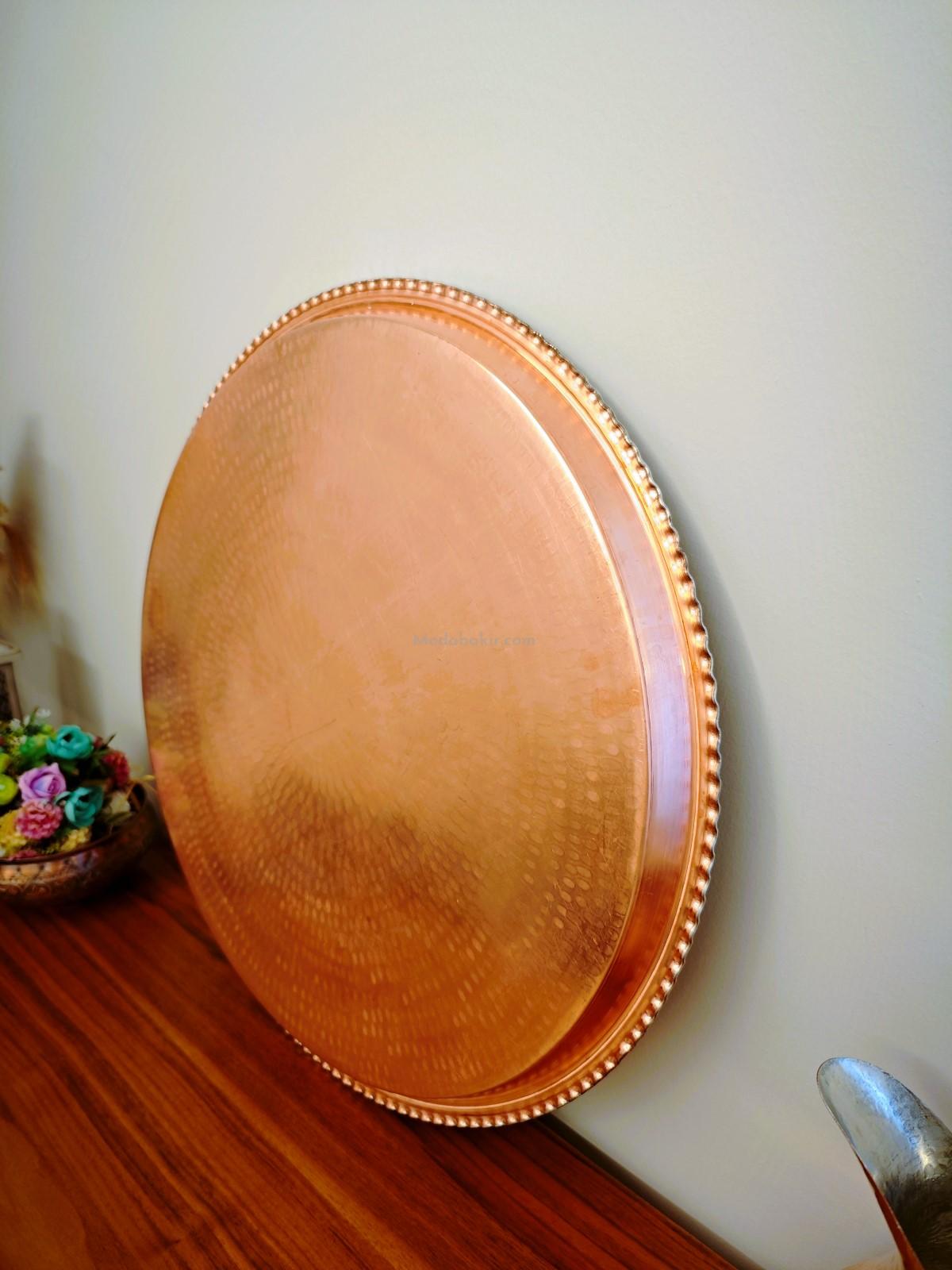 Bakır Çekiçli Sini 80 Cm - Görsel 3