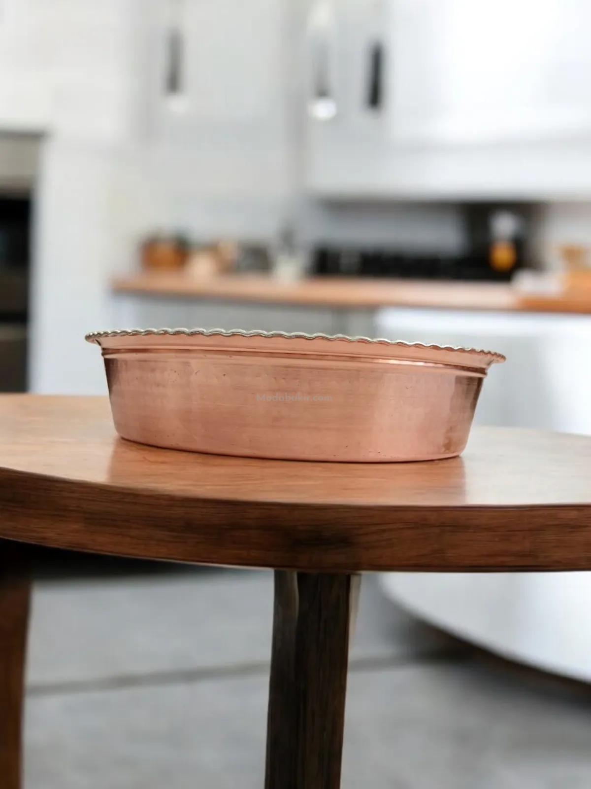 Bakır Çiğ Köfte Leğeni 35 Cm - Görsel 2