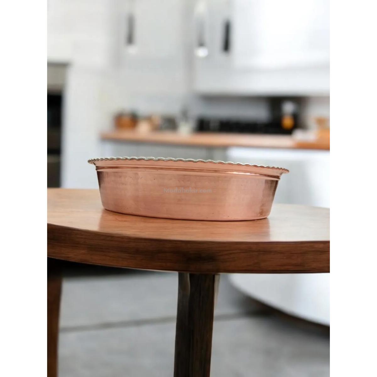 Bakır Çiğ Köfte Leğeni 35 Cm - Görsel 2