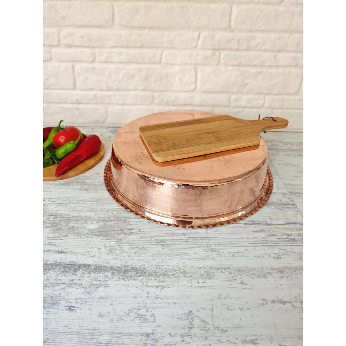 Bakır Çiğ Köfte Leğeni 35 Cm - Görsel 4