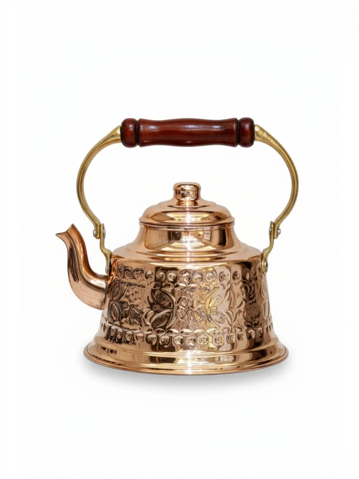 Bakır Demlik İşlemeli - Görsel 1