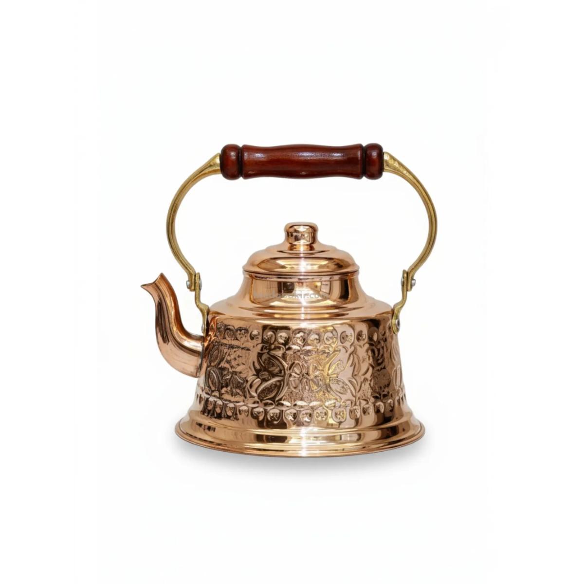 Bakır Demlik İşlemeli - Görsel 1