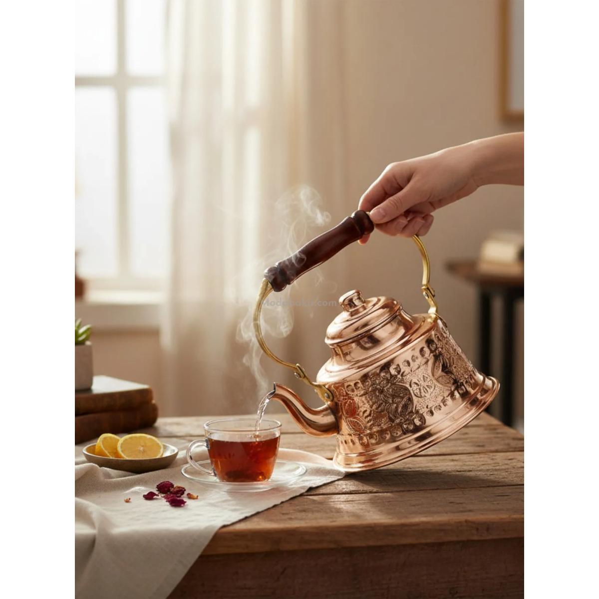 Bakır Demlik İşlemeli - Görsel 2