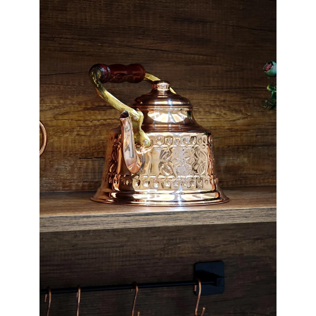 Bakır Demlik İşlemeli - Görsel 4