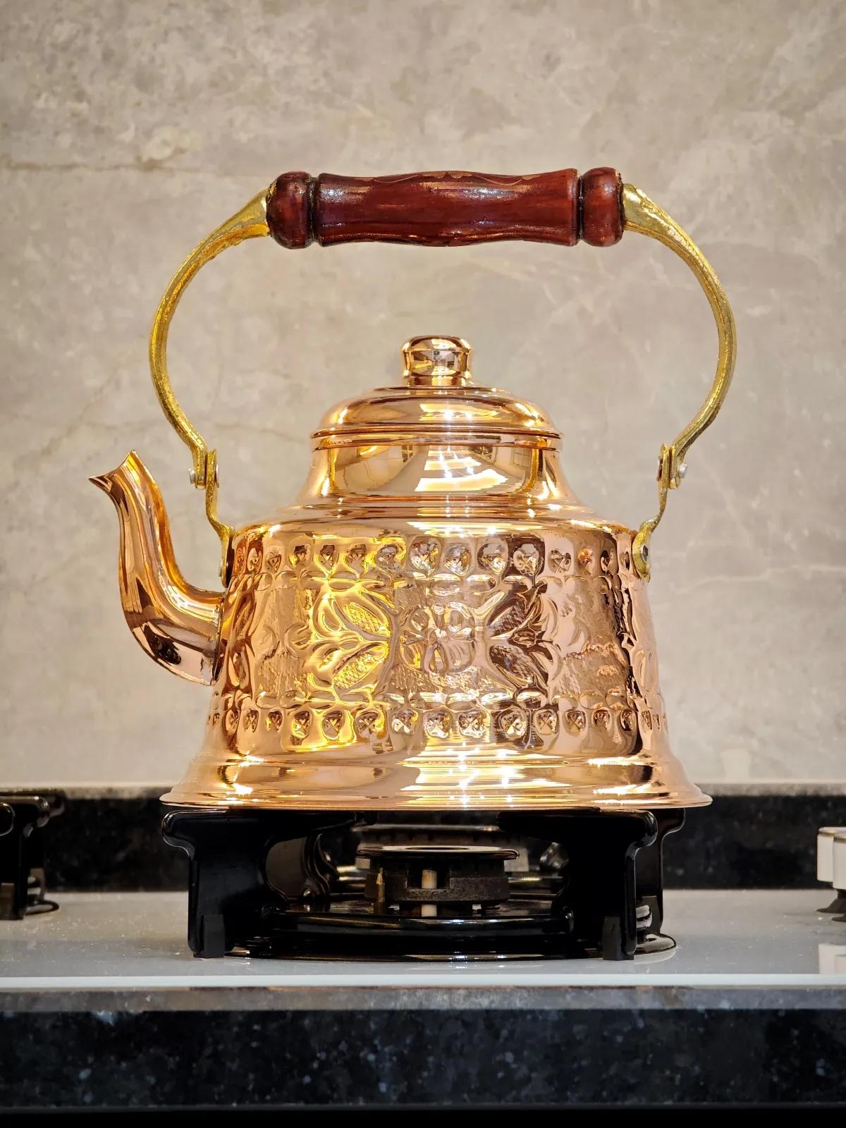 Bakır Demlik İşlemeli - Görsel 5