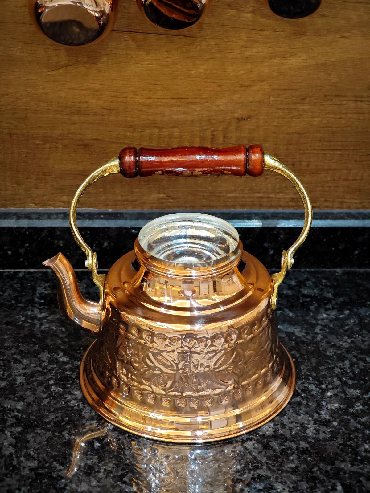 Bakır Demlik İşlemeli - Görsel 6