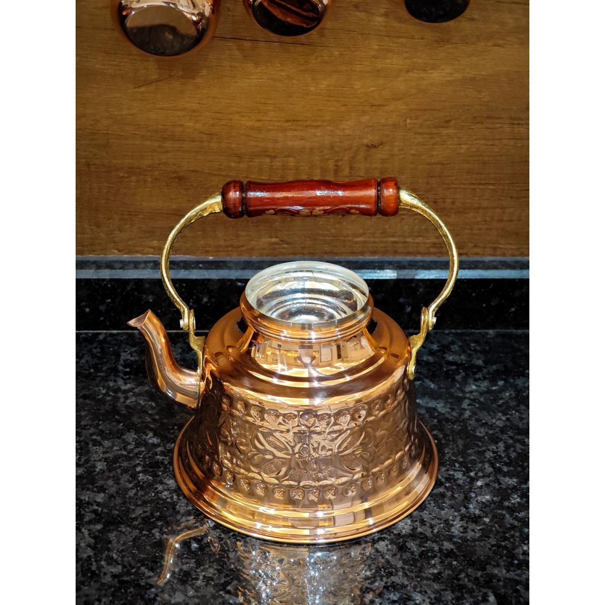 Bakır Demlik İşlemeli - Görsel 6