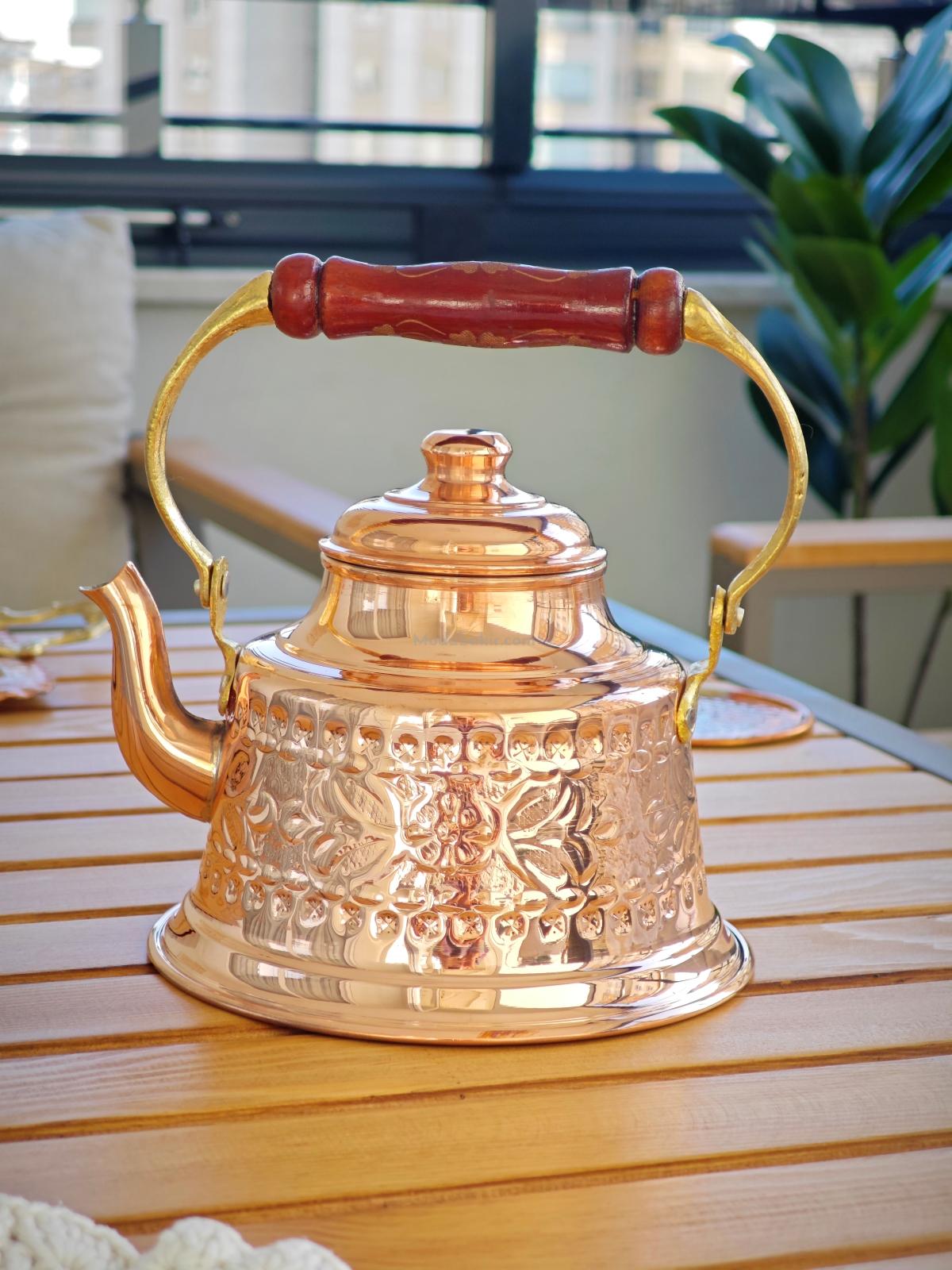 Bakır Demlik İşlemeli - Görsel 7