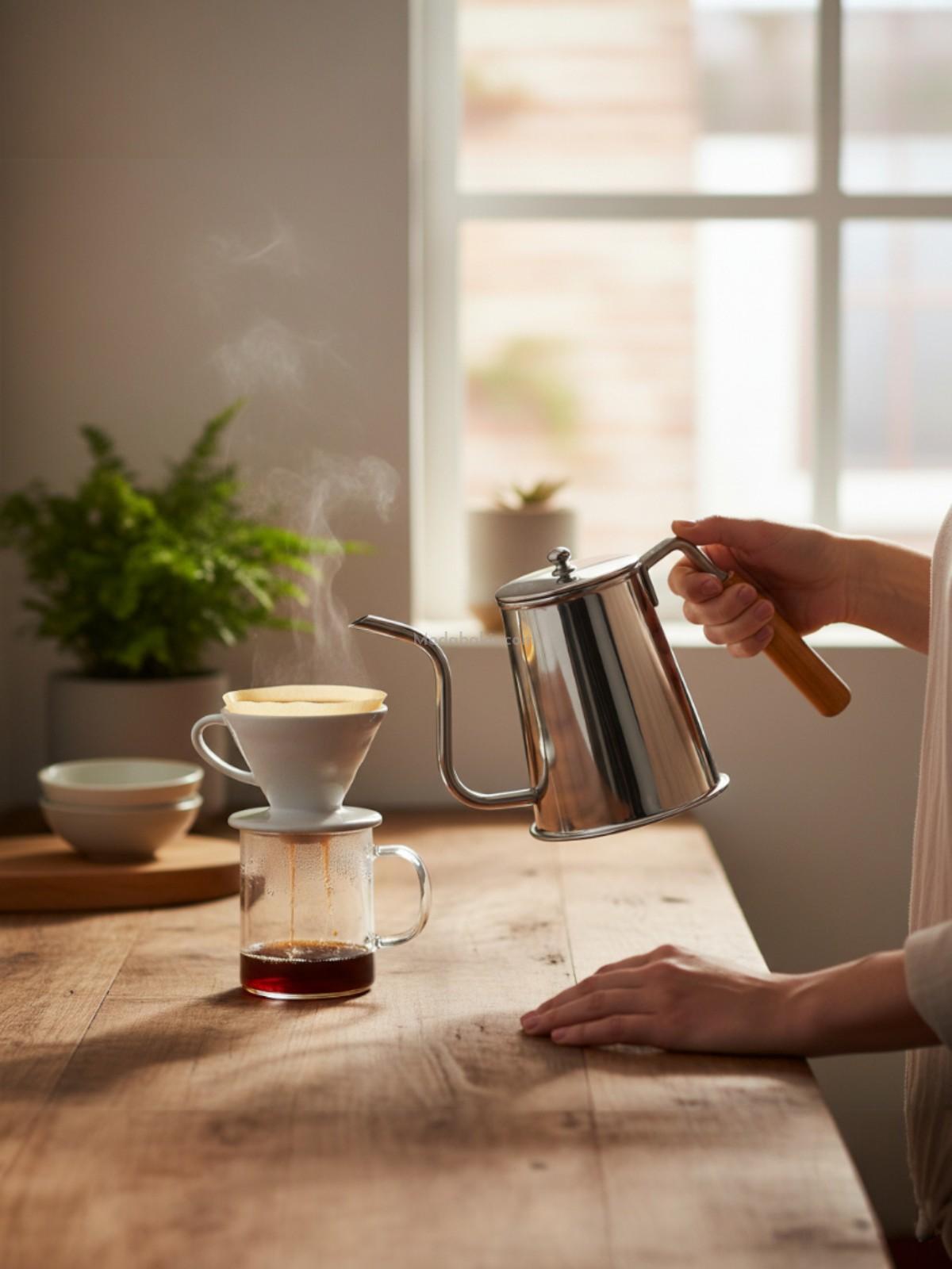 Barista Bakır Demlik Nikel - Görsel 2
