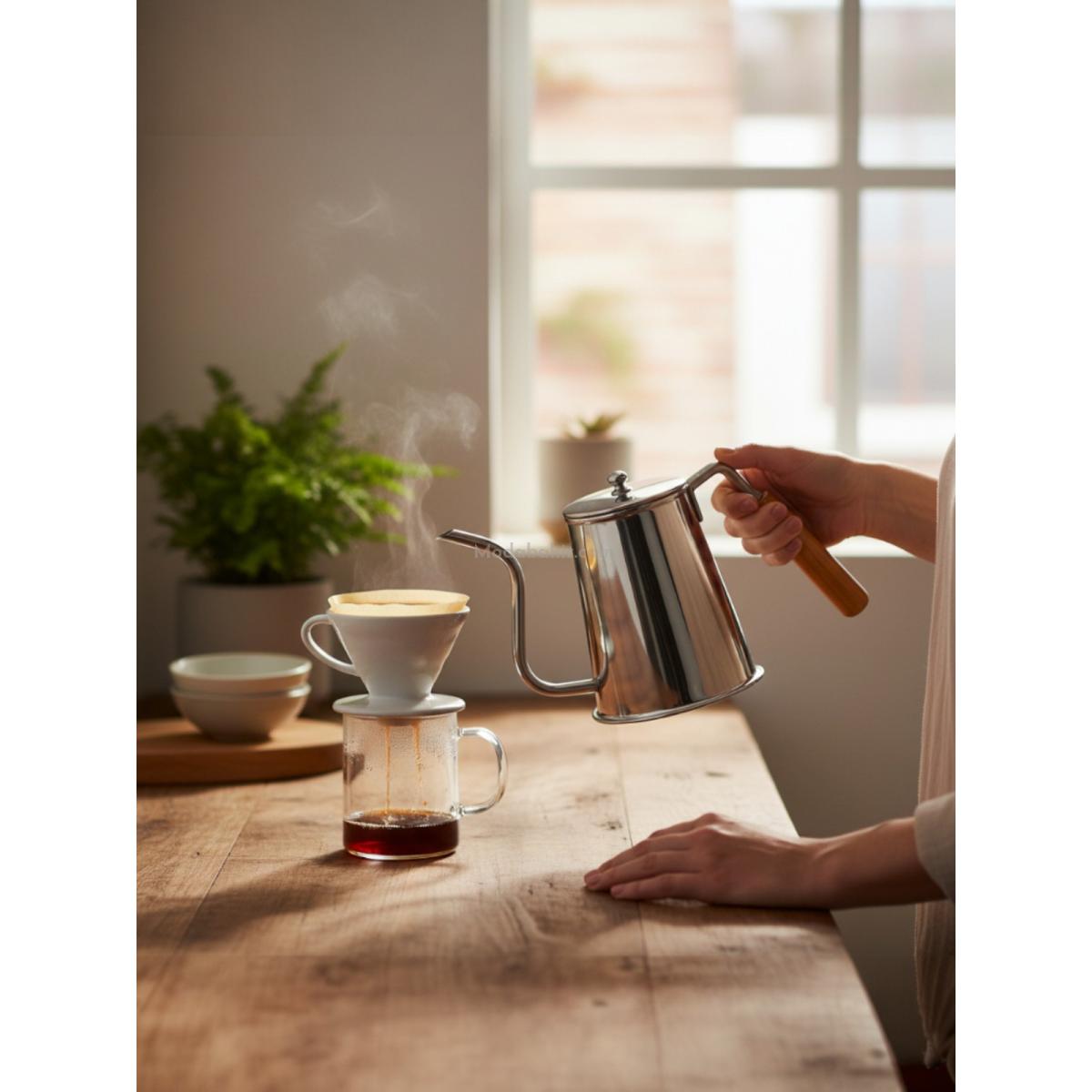 Barista Bakır Demlik Nikel - Görsel 2