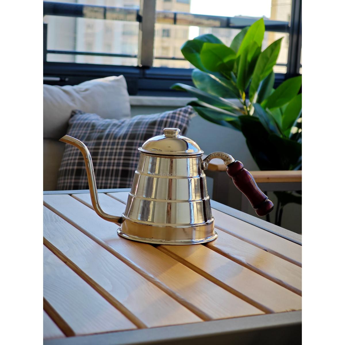 Bakır Filtre Kahve Demlik Nikel - Görsel 5