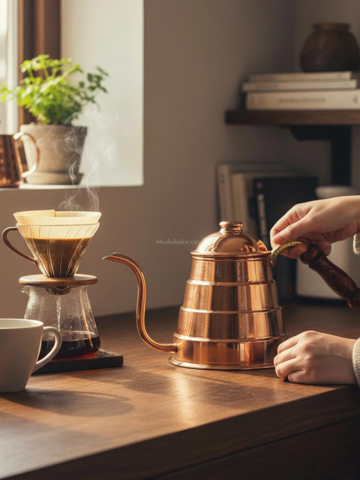 Bakır Filtre Kahve Demlik - Görsel 2