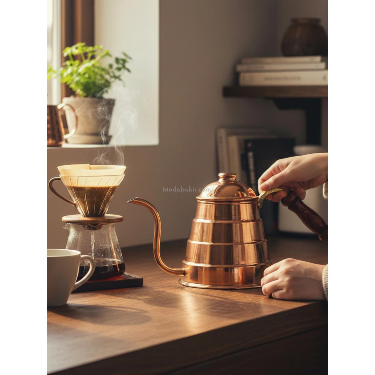 Bakır Filtre Kahve Demlik - Görsel 2