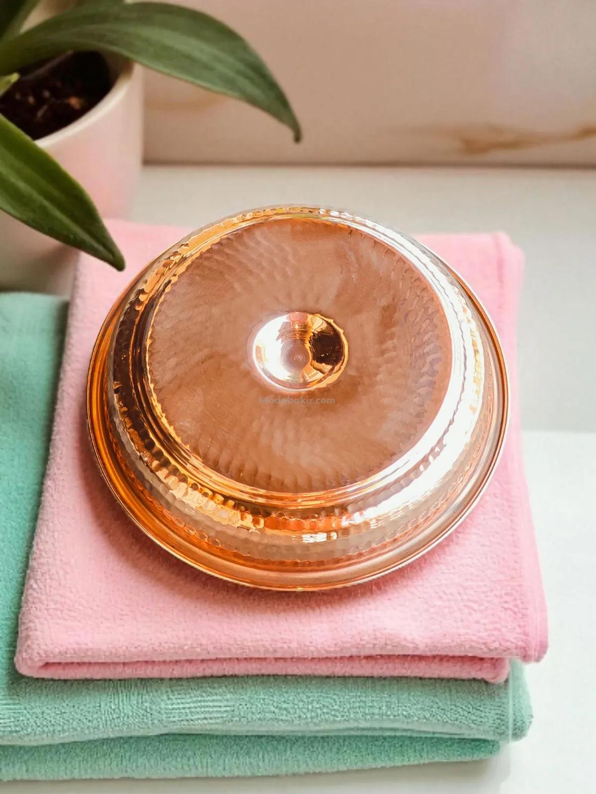 Bakır Hamam Tası 20 cm - Görsel 4