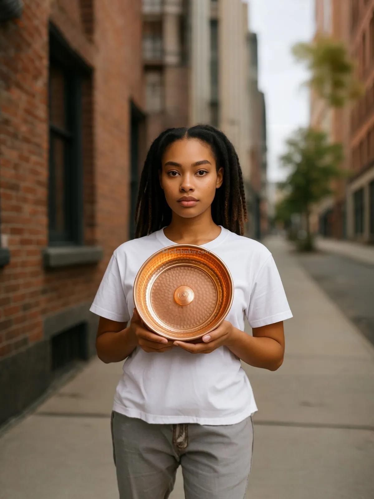 Bakır Hamam Tası 20 cm - Görsel 5