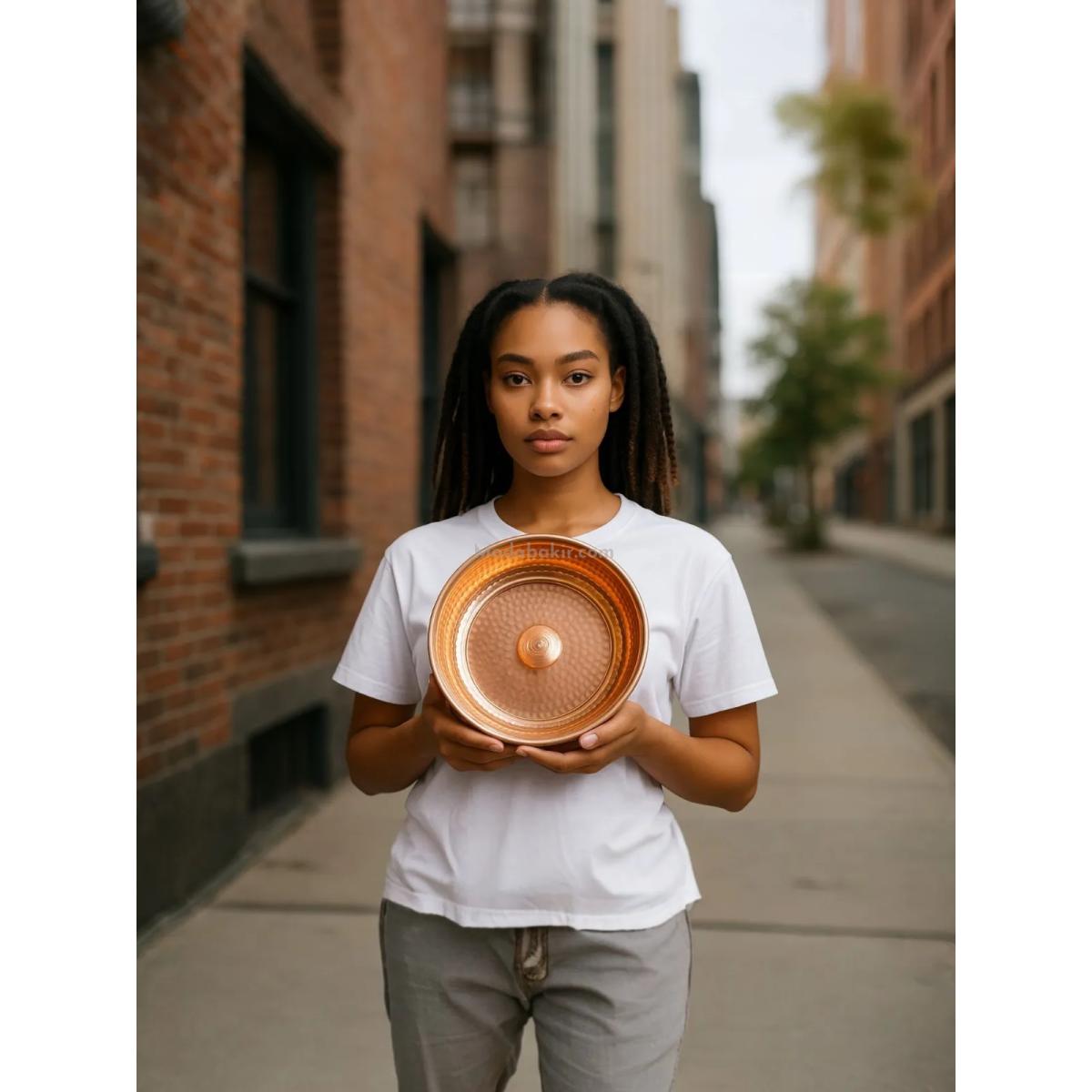 Bakır Hamam Tası 20 cm - Görsel 5