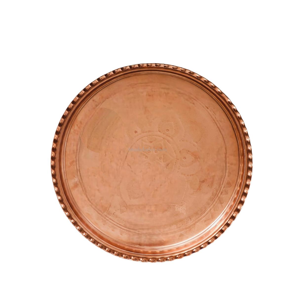 Bakır İşlemeli Tepsi 27 Cm - Görsel 5