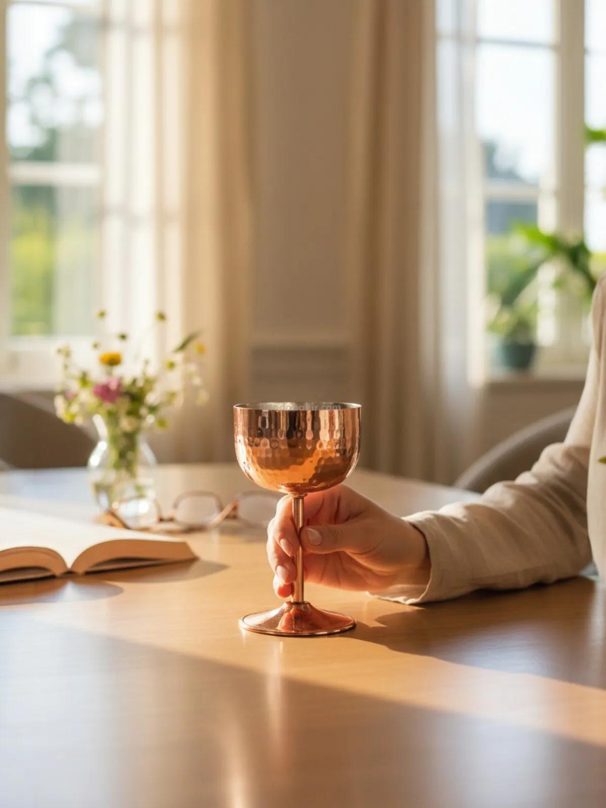 Bakır Kadeh Bardak - Görsel 2