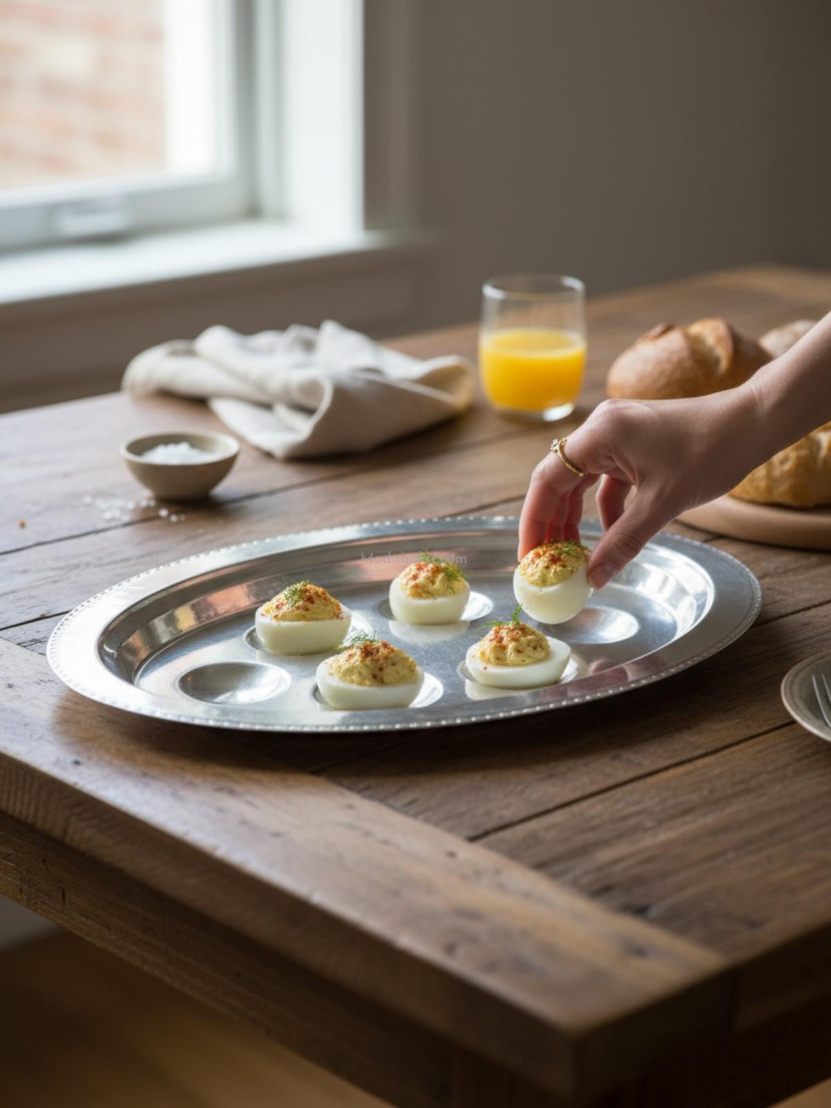 Bakır Kahvaltı Tepsi 47 cm - Görsel 2